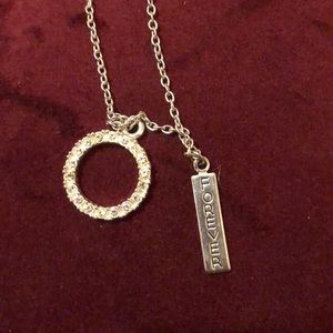 Forever faux diamond and silver necklace